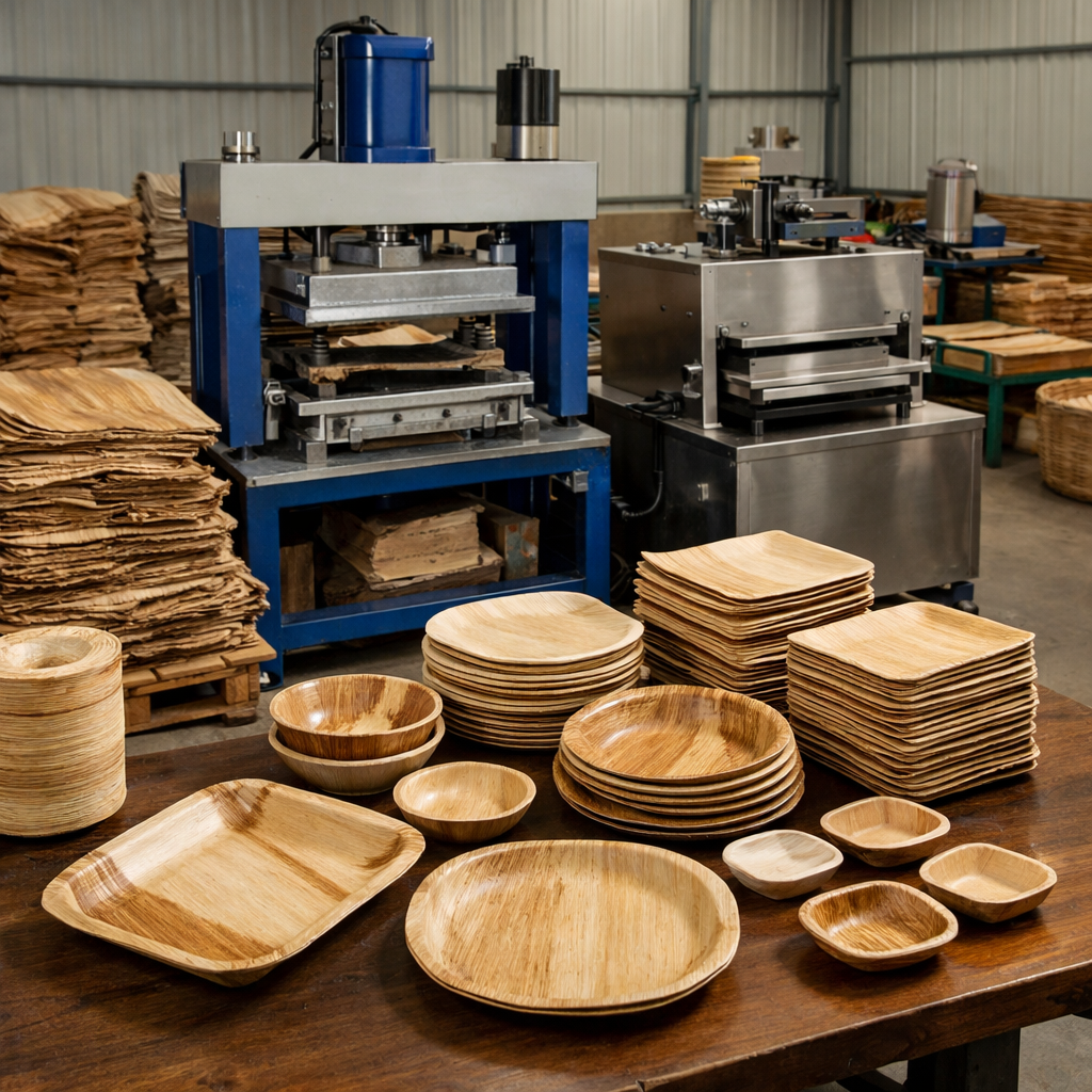 Areca leaf plate manufacturing
