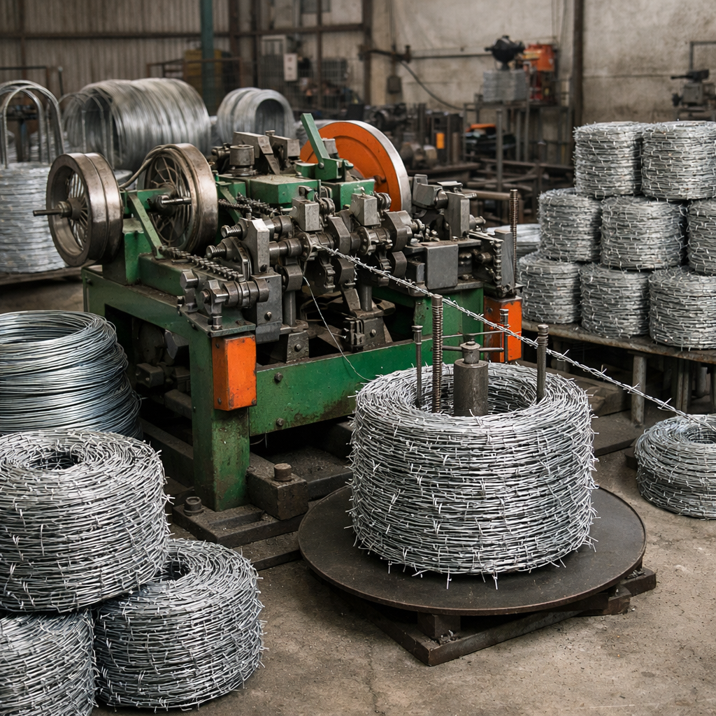 Barbed wire manufacturing